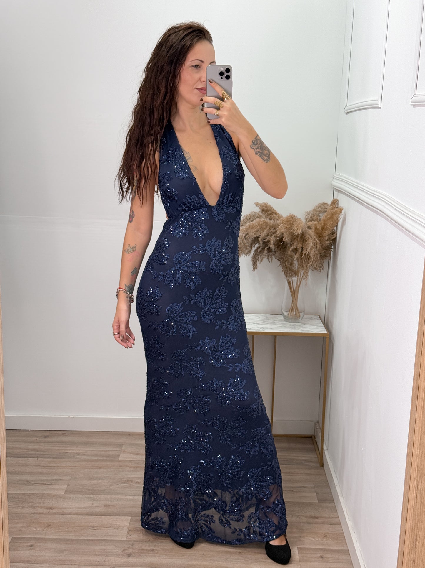 Vestido Giselle Azul Marino - Talla Unica - REF:27295CH