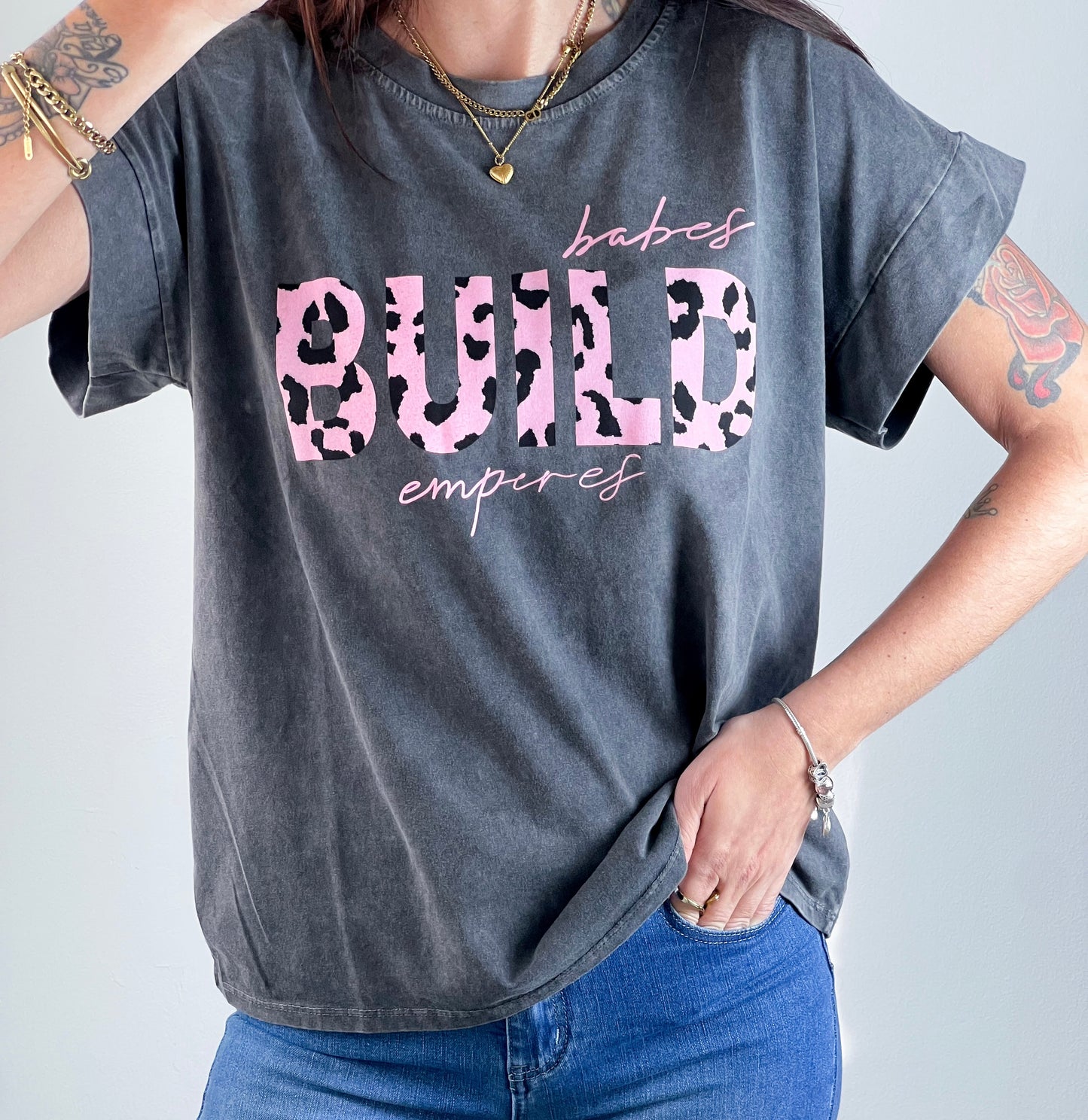 Camiseta Build Gris Desgastada -Talla Unica- REF:81314I