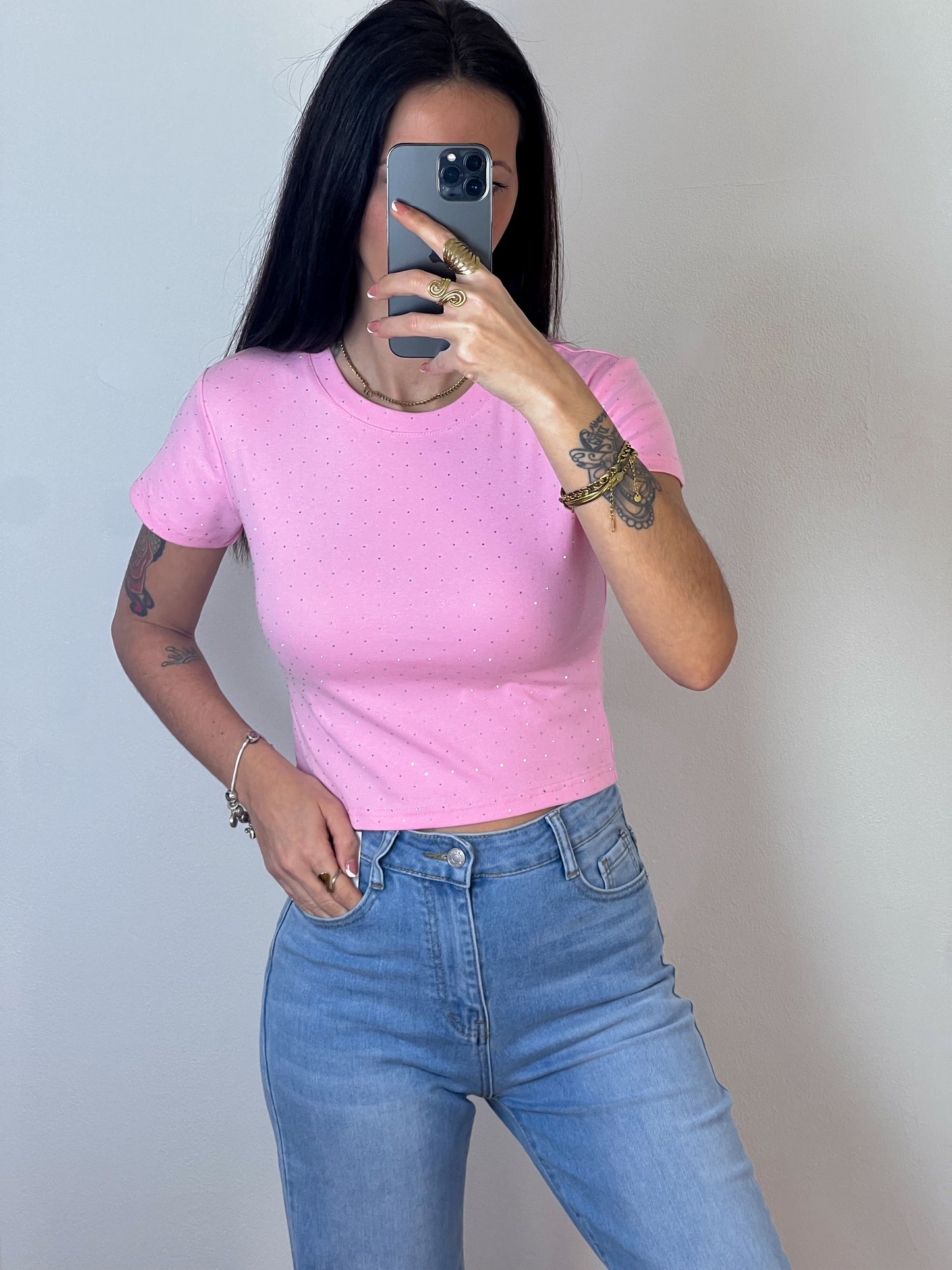 Camiseta Brillo Strass -Talla Unica- REF:60352E