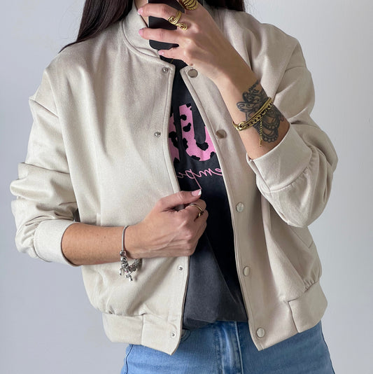 Bomber Paula Beige -Talla Unica- REF:23492N