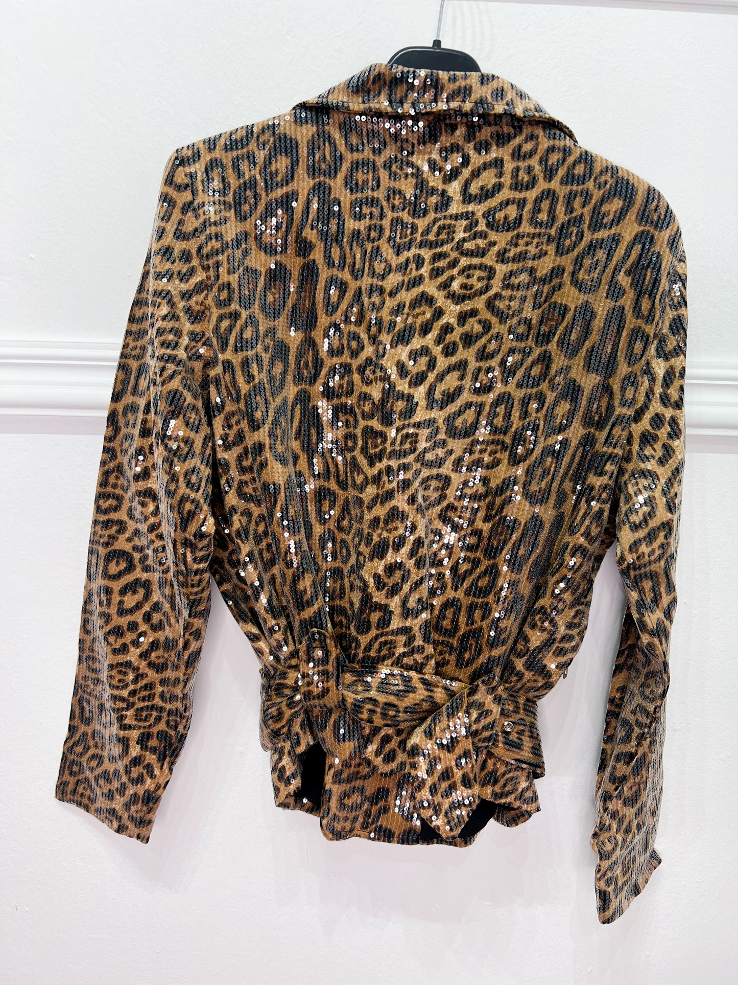 Chaqueta Biker Print Lentejuelas