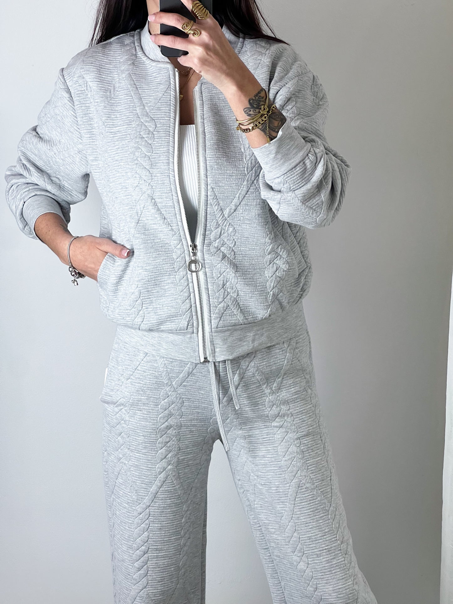 Sudadera Cremallera Giorgia Gris -Talla Unica- REF:2474N