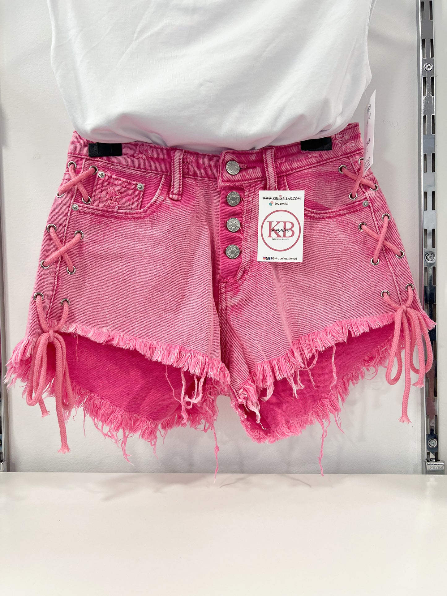 Pantalon Short Trenzado Rosa REF:25120E