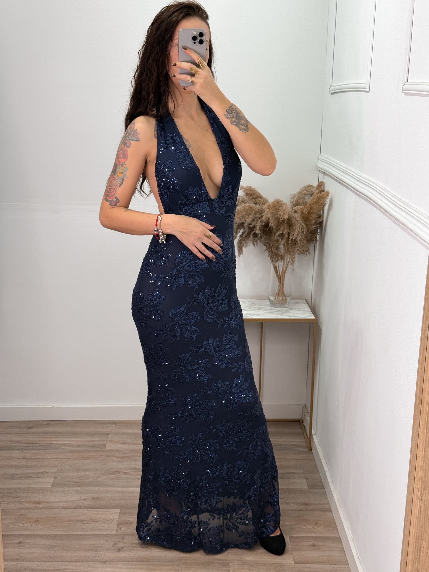 Vestido Giselle Azul Marino - Talla Unica - REF:27295CH