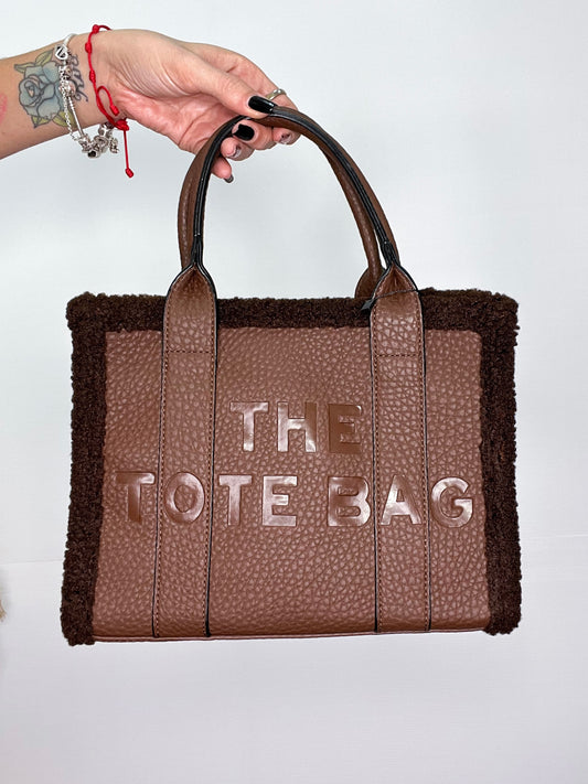 Bolso Tote Bag Borreguito Pequeño Marron Chocolate