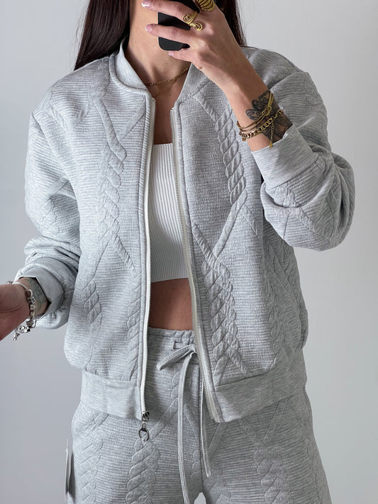 Sudadera Cremallera Giorgia Gris -Talla Unica- REF:2474N