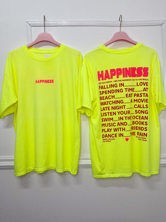 Camiseta Happiness Neon Premium -Talla Unica- REF:6030342B