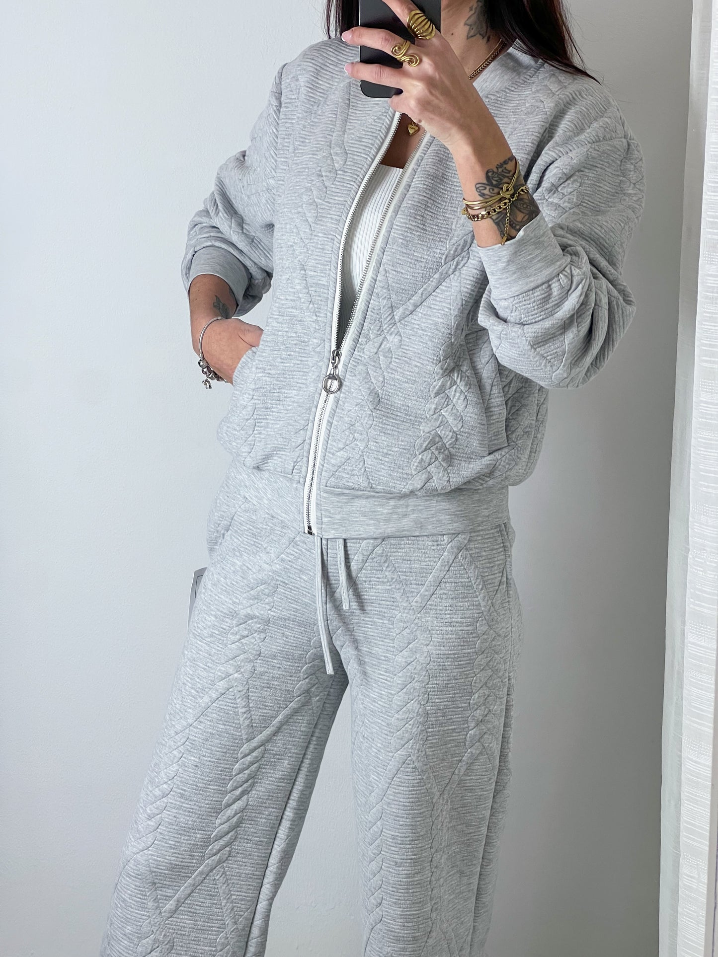 Sudadera Cremallera Giorgia Gris -Talla Unica- REF:2474N