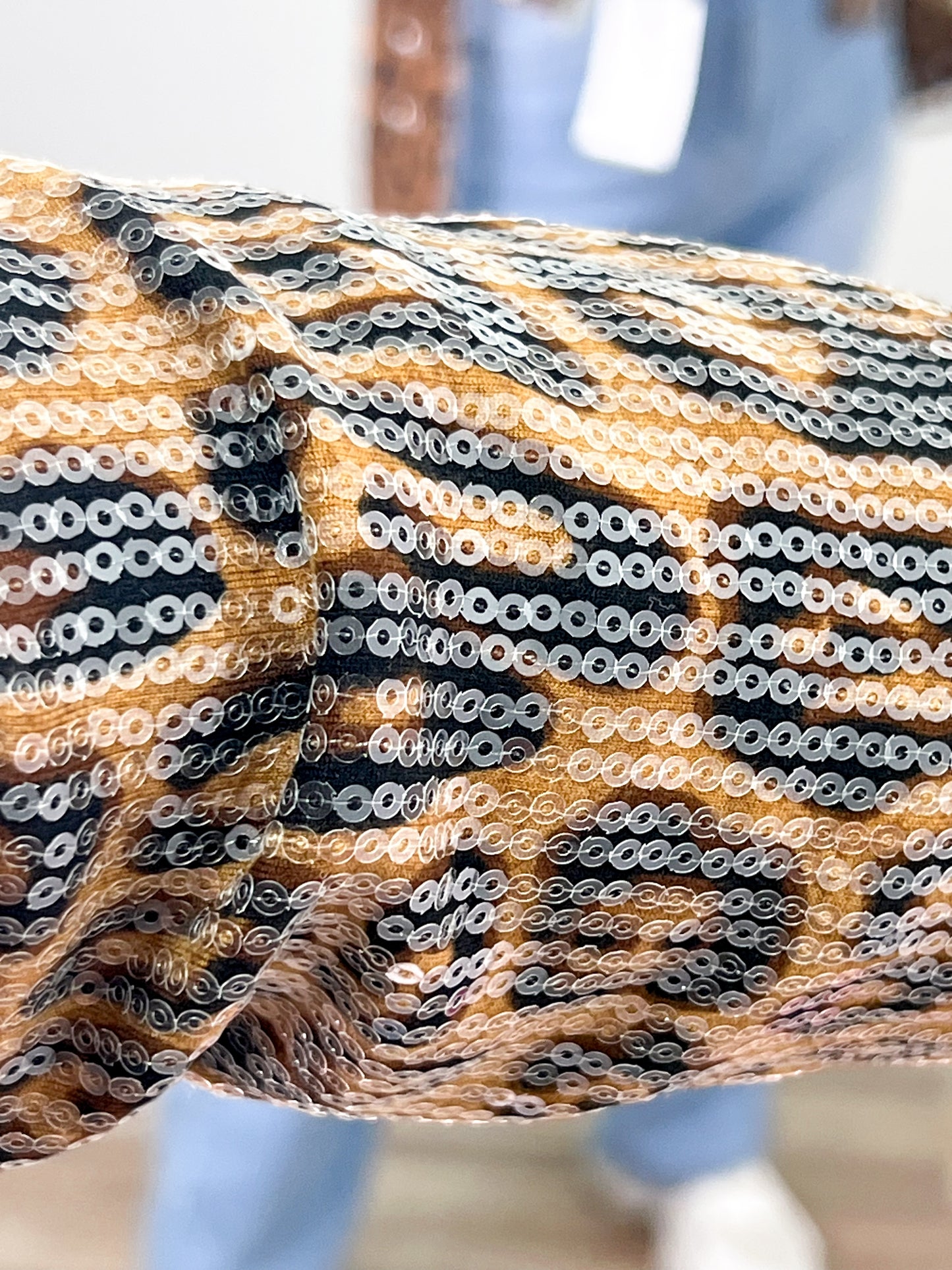 Chaqueta Biker Print Lentejuelas