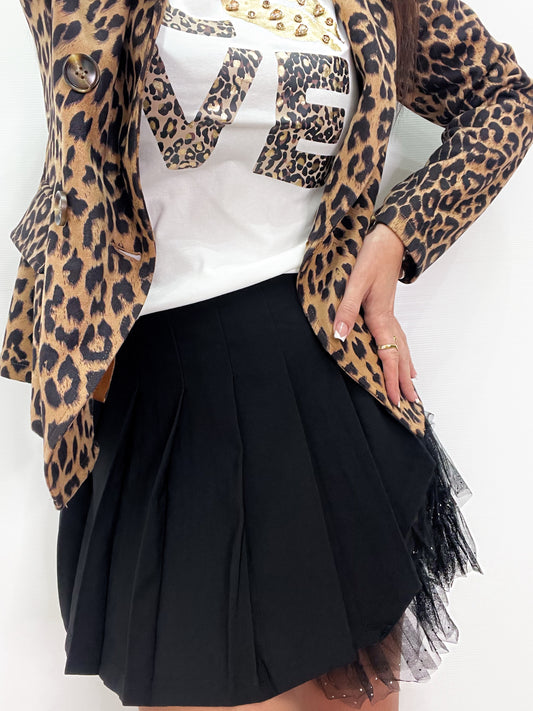 Falda Tablillas y Tulle Negra REF:V5728S