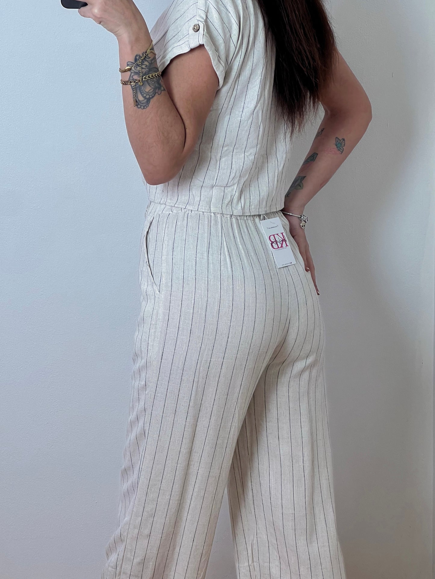 Conjunto Lino Rayas REF:24118/24119E