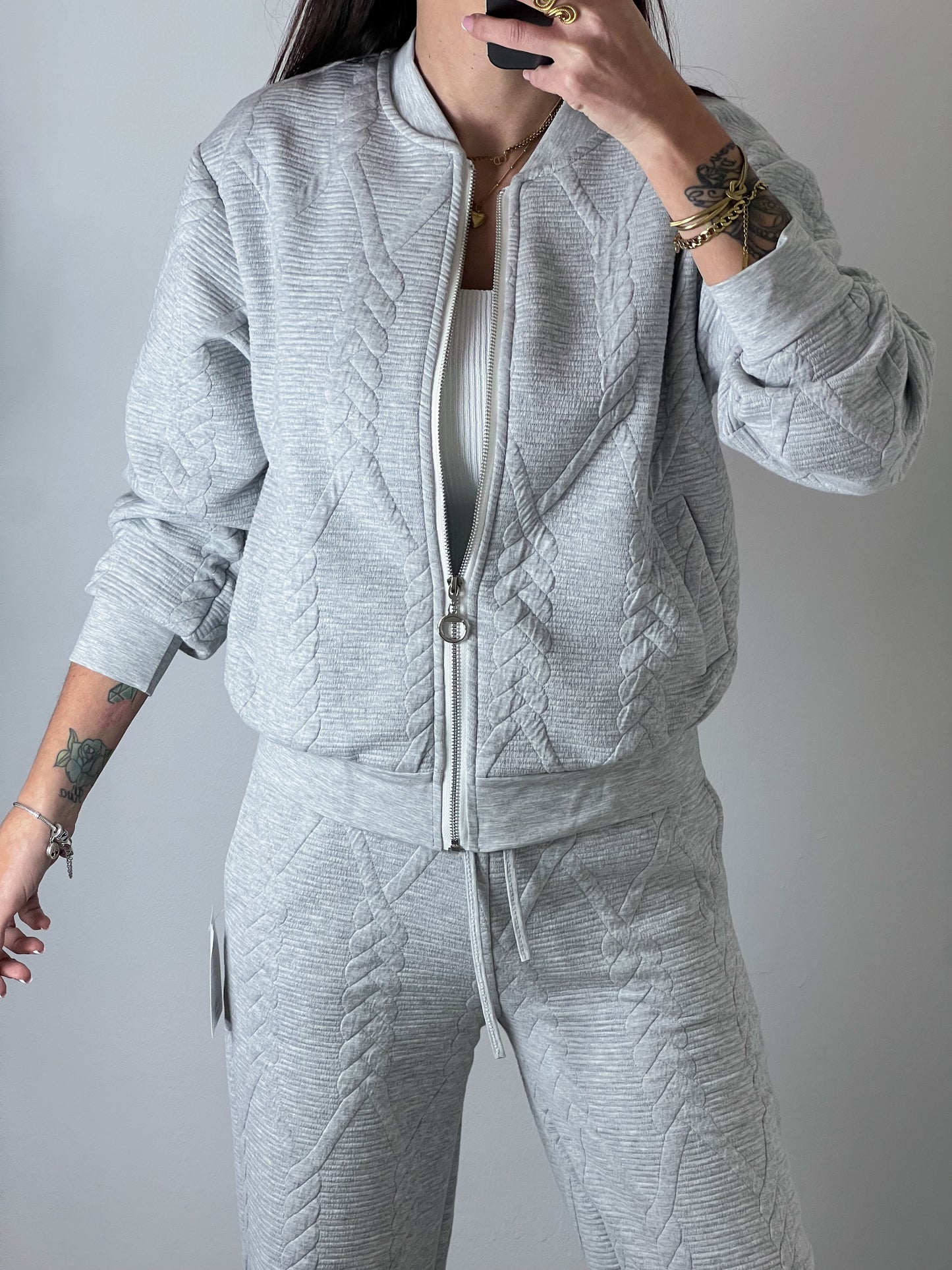 Sudadera Cremallera Giorgia Gris -Talla Unica- REF:2474N