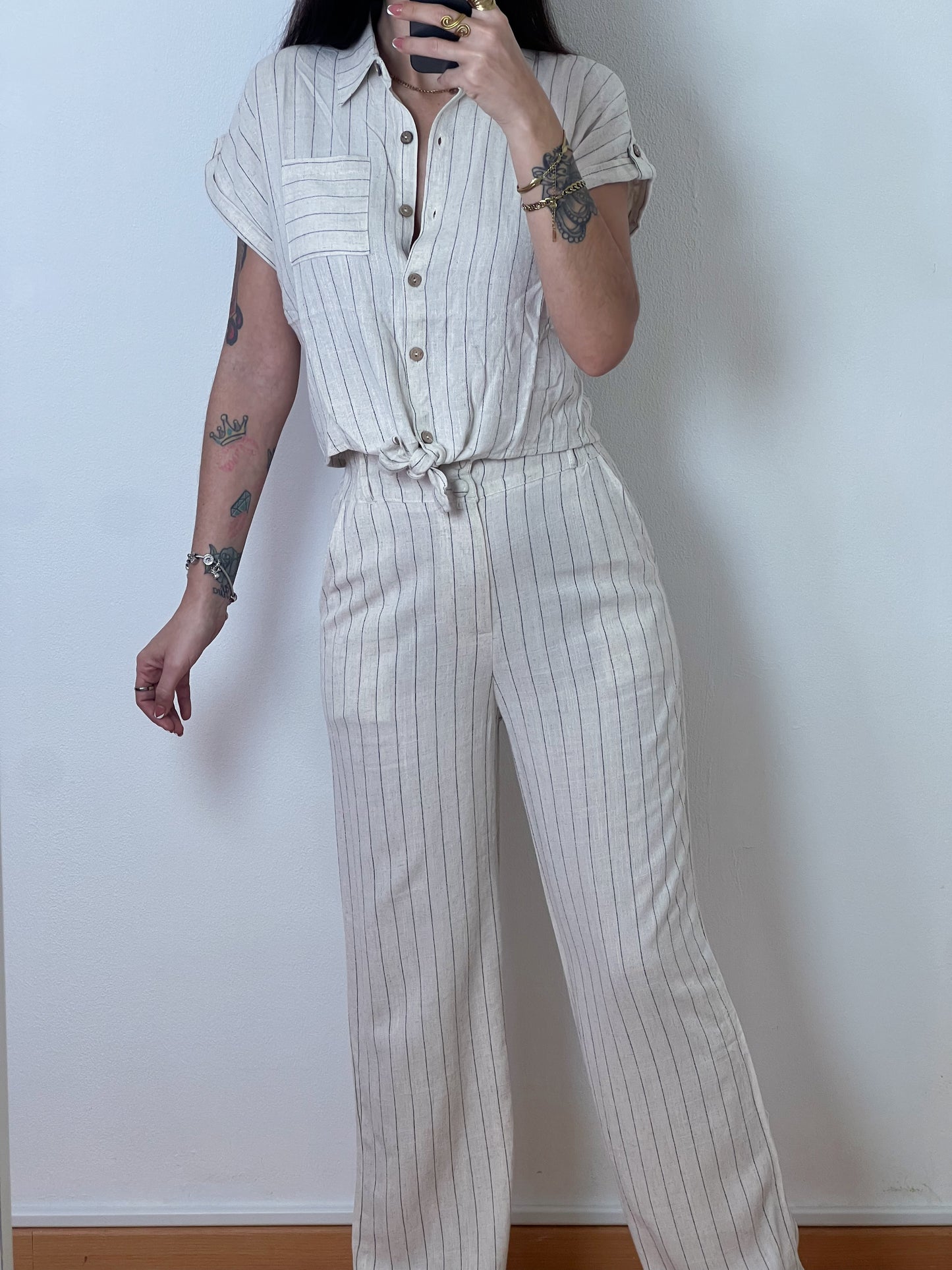 Conjunto Lino Rayas REF:24118/24119E