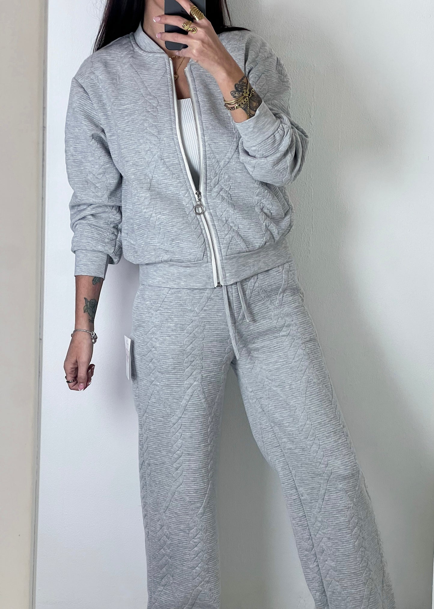 Sudadera Cremallera Giorgia Gris -Talla Unica- REF:2474N