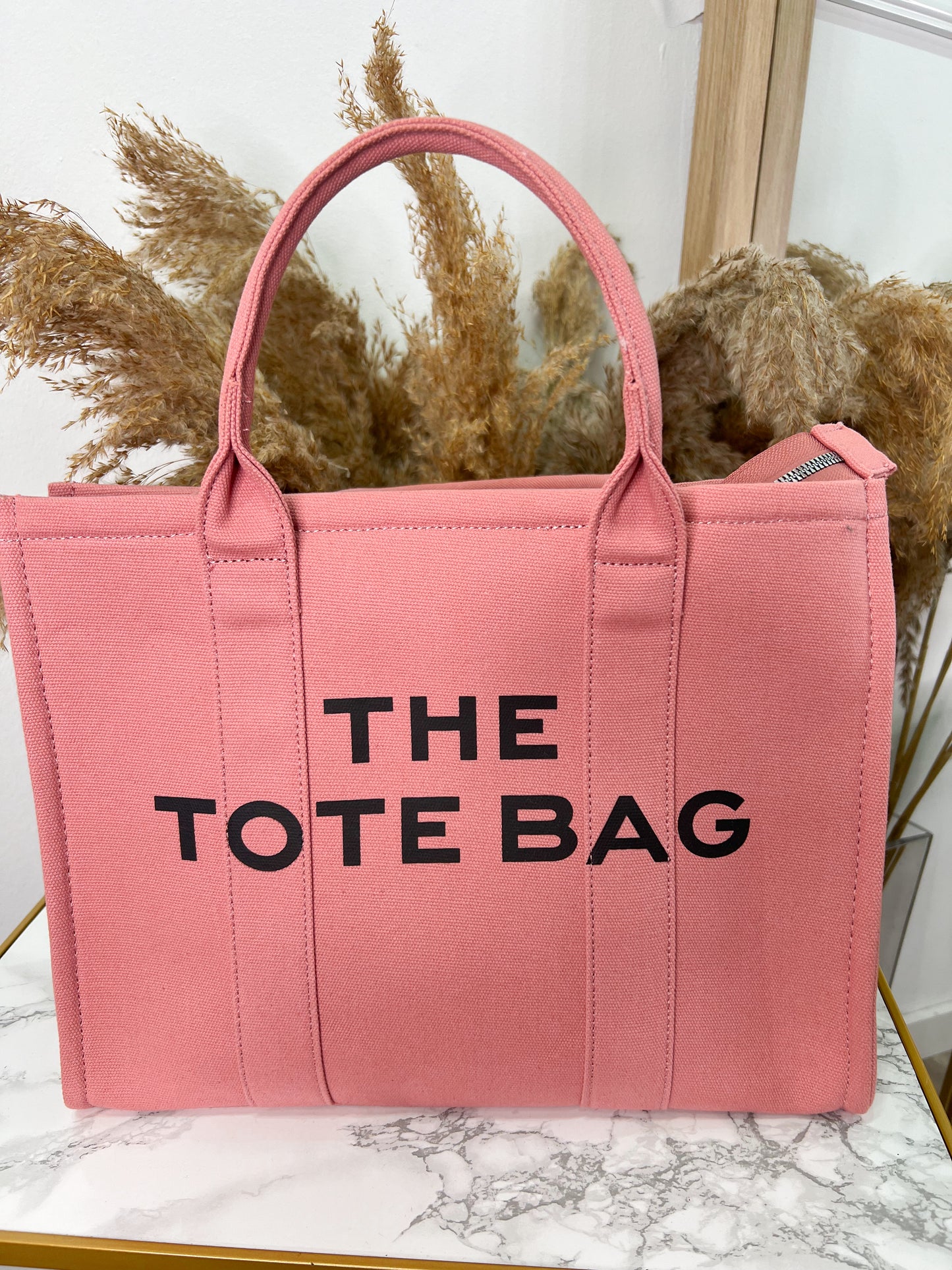 Bolso Tote Bag Grande Rosa