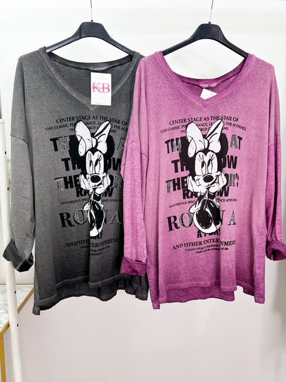 Camiseta Minnie Strass Morada -Talla Unica- REF:41645CB