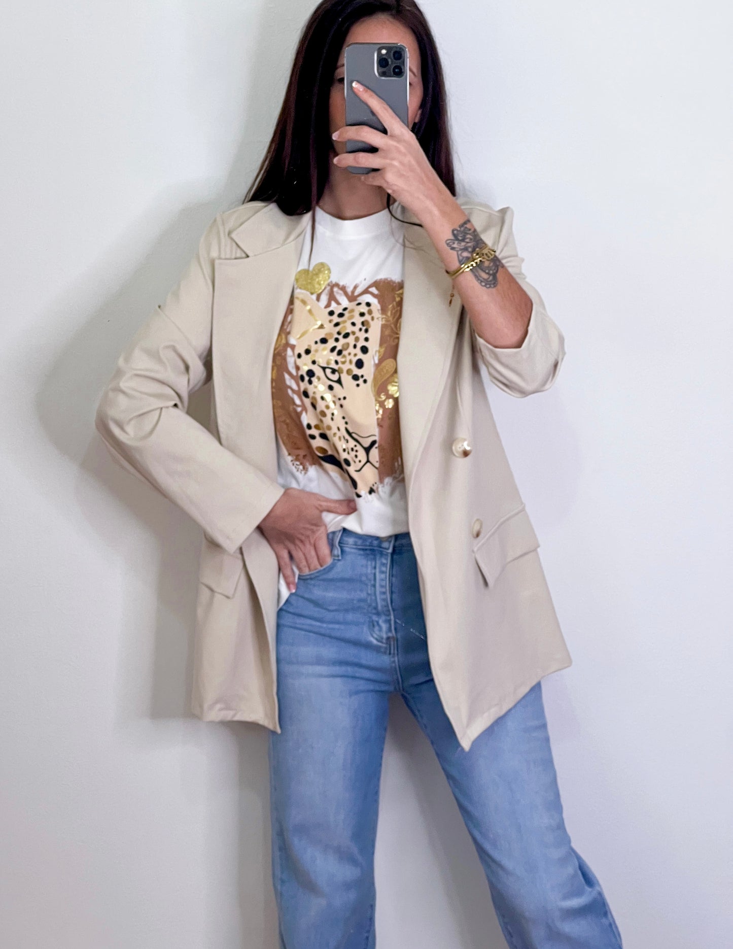 Blazer Oversize Safari Beige -Talla Unica- REF:185090L