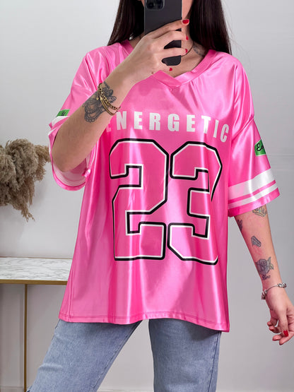 Camiseta Energetic Rosa Oversize -Talla Unica-REF:10948LD