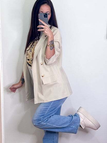 Blazer Oversize Safari Beige -Talla Unica- REF:185090L