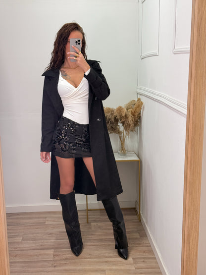 Abrigo Antelina Negro -Talla Única- REF:4595E