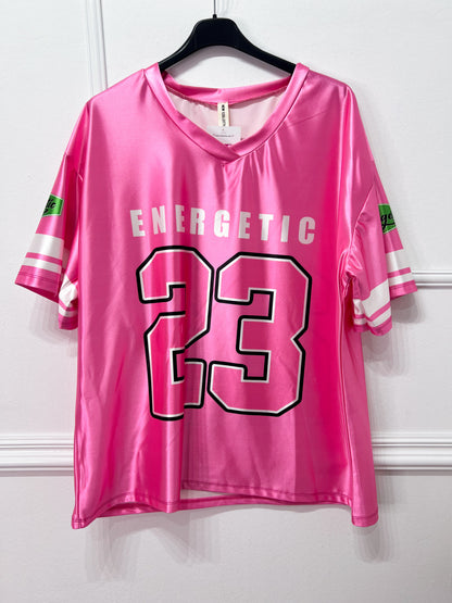 Camiseta Energetic Rosa Oversize -Talla Unica-REF:10948LD