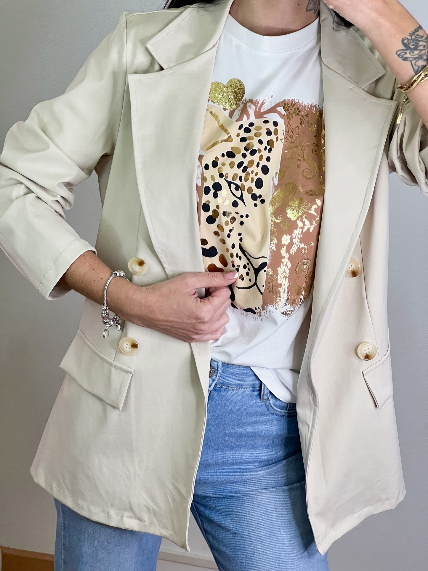 Blazer Oversize Safari Beige -Talla Unica- REF:185090L