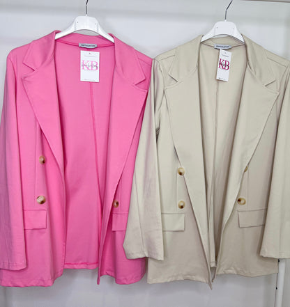 Blazer Oversize Safari Rosa -Talla Unica- REF:185090L