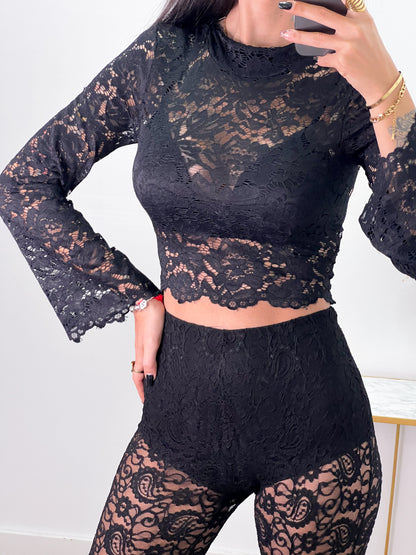 Top Encaje Negro -Talla Unica- REF:31716CH