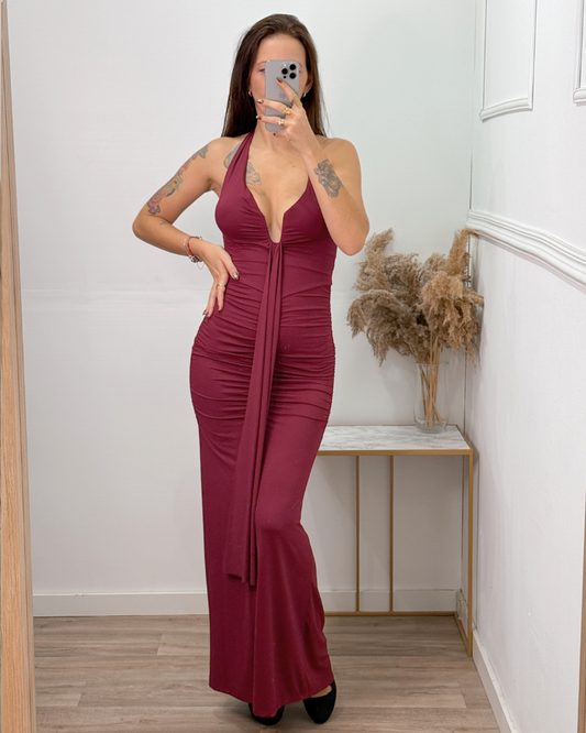 Vestido Mónaco Burdeos -Talla Unica- REF:26915CH