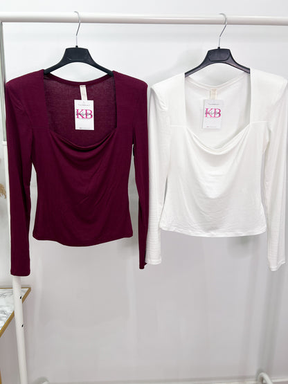 Camiseta Basic Escote Cuadrado -Talla Unica- REF:5280E