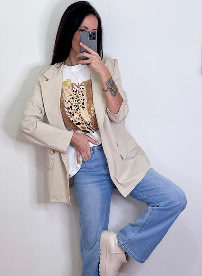 Blazer Oversize Safari Beige -Talla Unica- REF:185090L