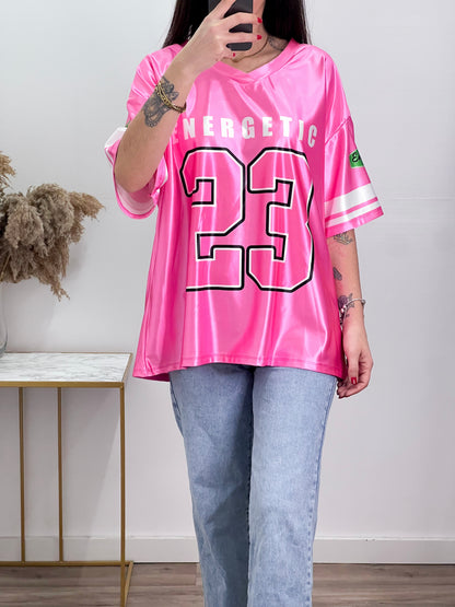 Camiseta Energetic Rosa Oversize -Talla Unica-REF:10948LD