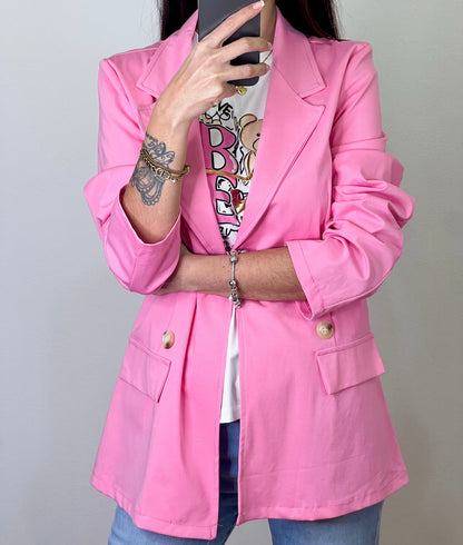 Blazer Oversize Safari Rosa -Talla Unica- REF:185090L