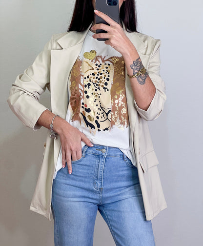 Blazer Oversize Safari Beige -Talla Unica- REF:185090L