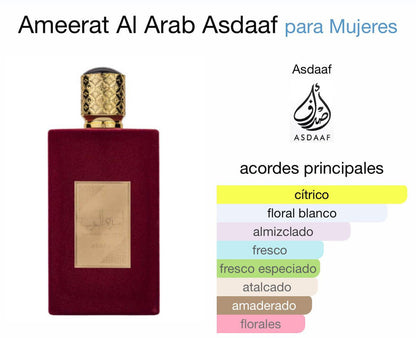 Ameerat Al Arab -Asdaaf- Princesas de Arabia Rojo -Mujer-